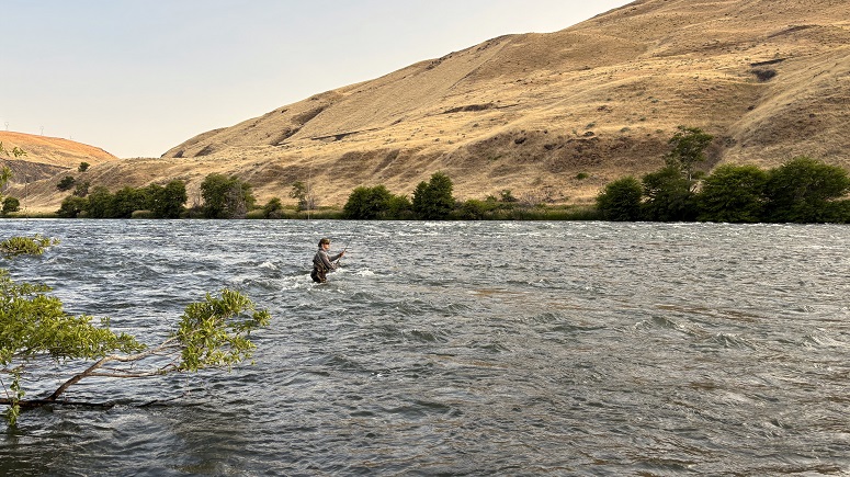 Callum Spey Casting on Deschutes River
